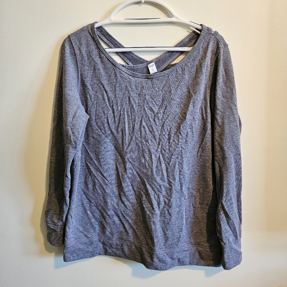 Old Navy Active Ladies Grey Keyhole Back Sweatshirt L/G